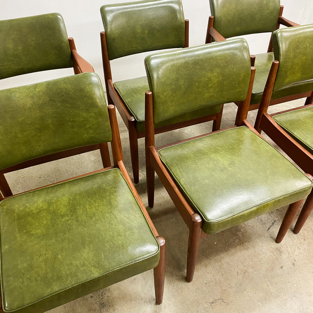 Set Of 6 Green Chiswell Dining Chairs Circa 1973