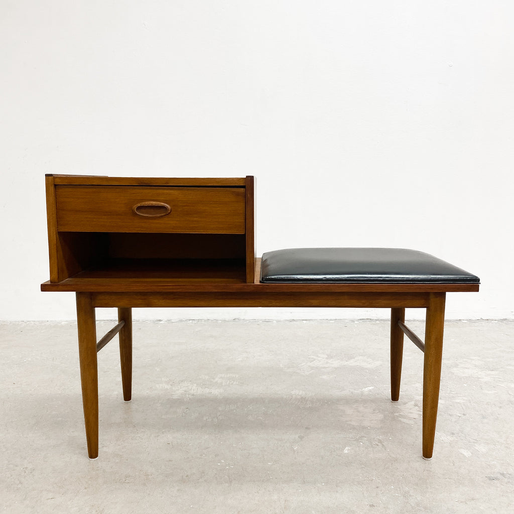 Mid Century Teak Telephone Hall Table Console