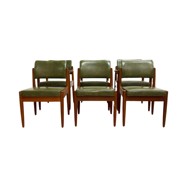 Set Of 6 Green Chiswell Dining Chairs Circa 1973