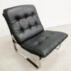 Mid Century Ingmar Relling Black Leather Armchair Chair