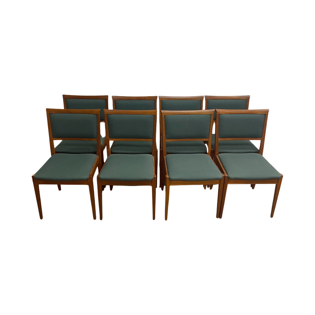 Set Of 8 Parker Teak Dining Chairs 1980s