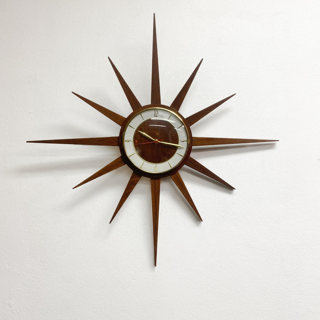 1960s Mid Century Starburst Clock By Junghans
