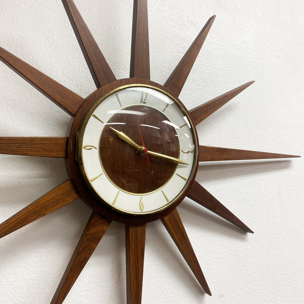 1960s Mid Century Starburst Clock By Junghans