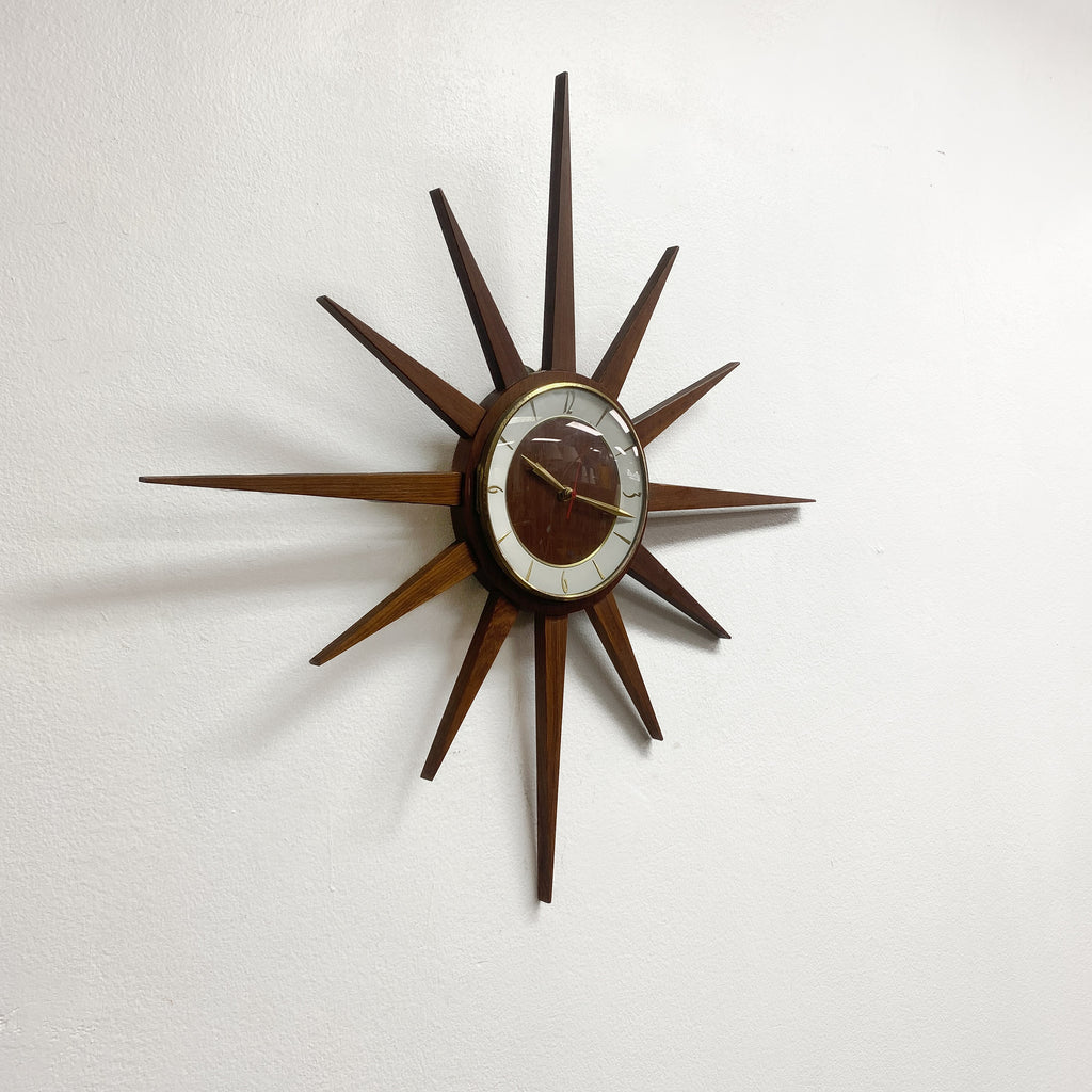 1960s Mid Century Starburst Clock By Junghans