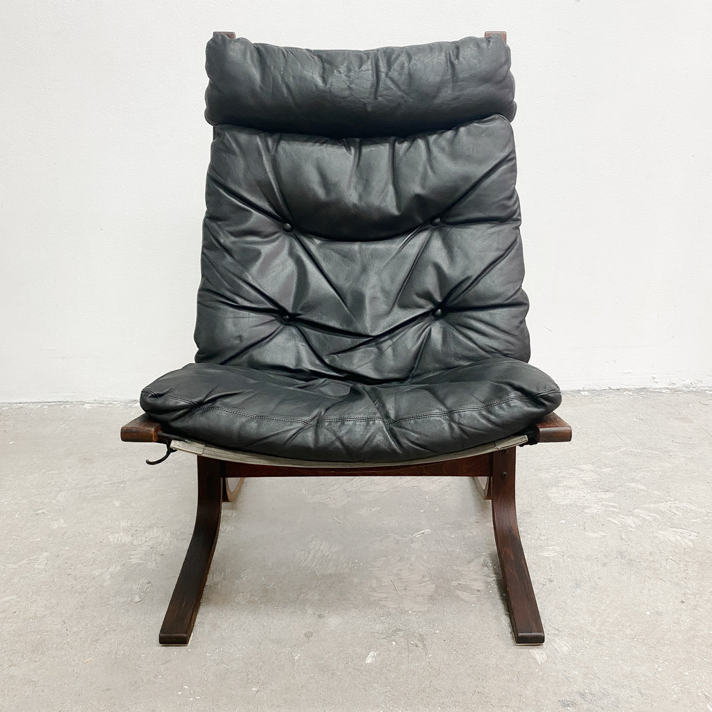 Black Leather Siesta Chair By Ingmar Relling C1960s