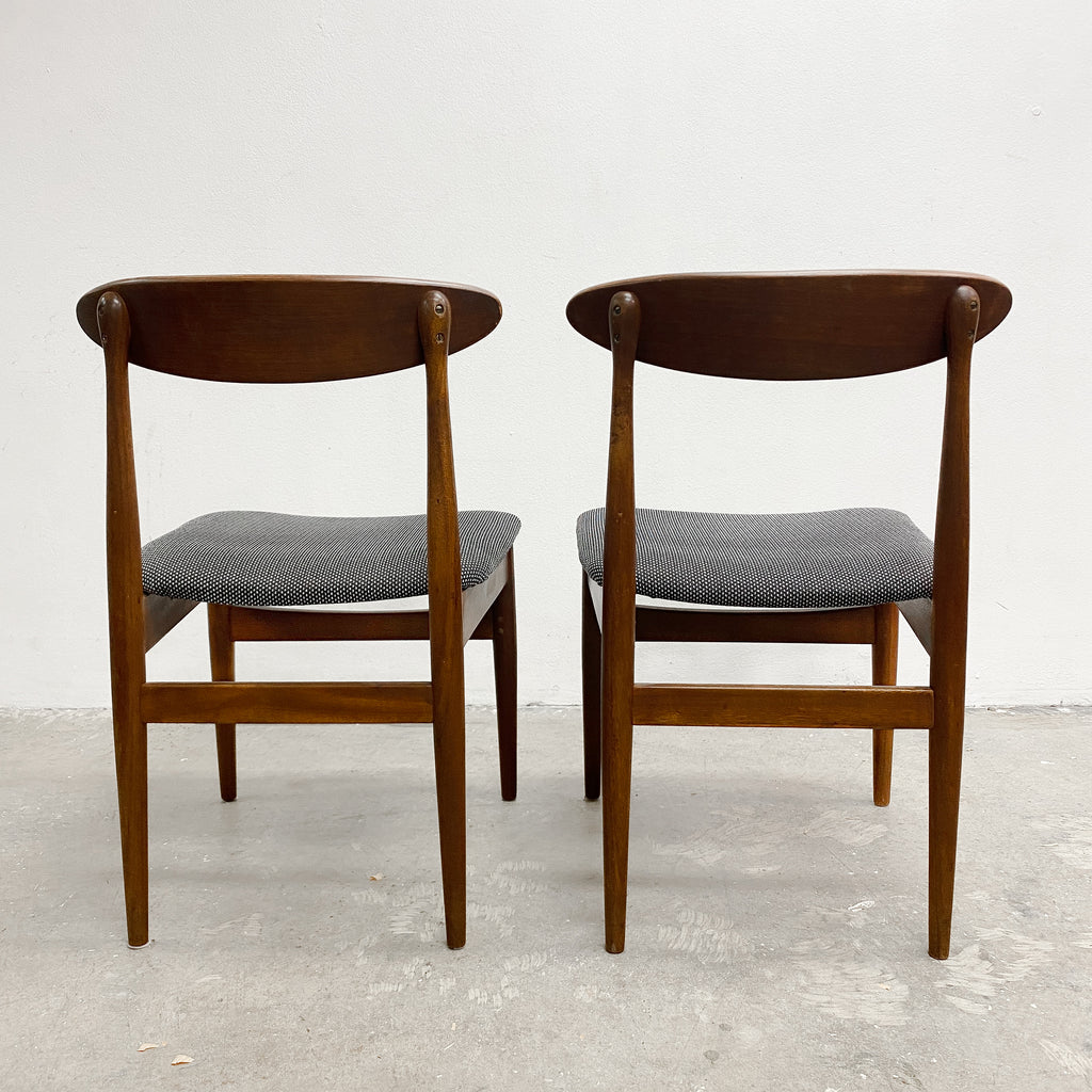Set of 6 Mid Century Spade Back Dining Chairs