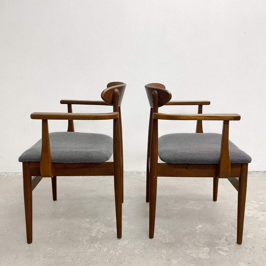 Set of 6 Mid Century Spade Back Dining Chairs