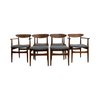 Set of 6 Mid Century Spade Back Dining Chairs