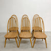 Set of 6 Mid Century Ercol Quaker Windsor Dining Chairs