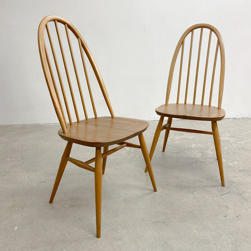 Set of 6 Mid Century Ercol Quaker Windsor Dining Chairs