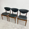 Set Of 6 Berryman Mid Century Black Vinyl Dining Chairs