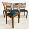 Six Art Deco Mahogany Framed Ladder Back Dining Chairs - New Upholstery