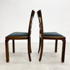 Six Art Deco Mahogany Framed Ladder Back Dining Chairs - New Upholstery