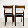 Six Art Deco Mahogany Framed Ladder Back Dining Chairs - New Upholstery