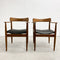 Pair Of Parker Mid Century Teak And Leather Nordic Armchairs - Restored