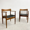 Pair Of Parker Mid Century Teak And Leather Nordic Armchairs - Restored