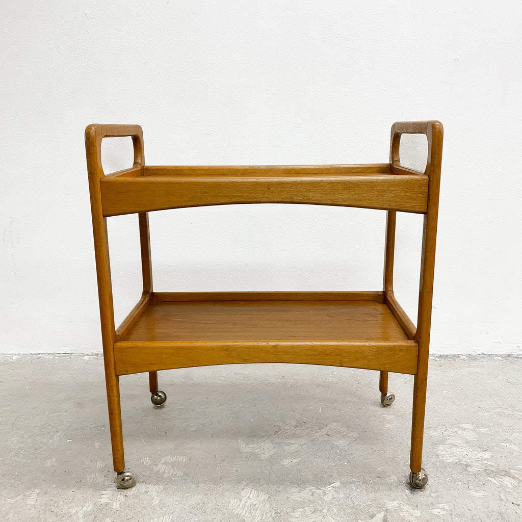 Mid Century 2 Tier Cocktail Trolley Bar Cart