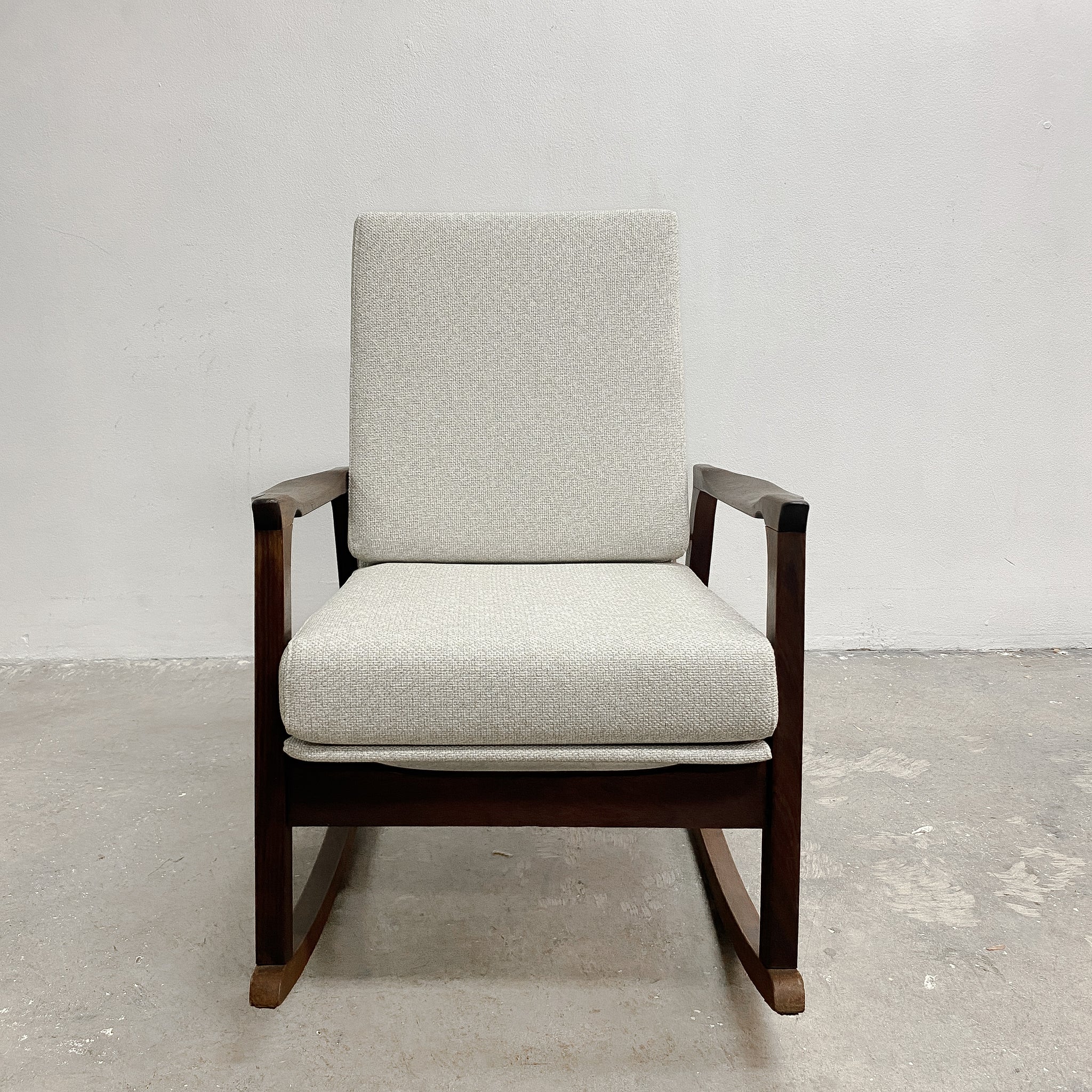 Mid Century Modern Rocking Chair With New Upholstery– The Design Ark
