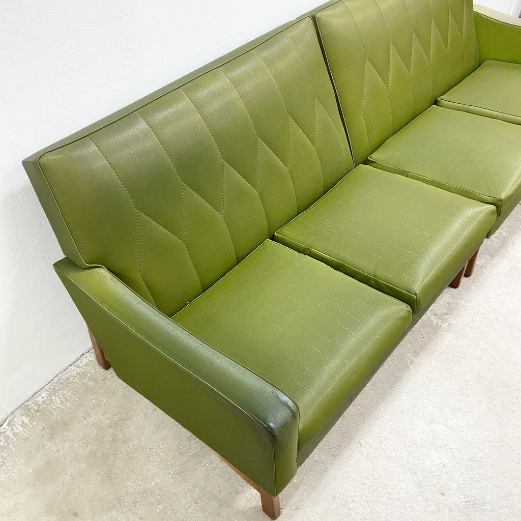 Mid Century 1960s 'Don' Green Vinyl 4 Seater Modular Lounge