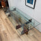 Large Bespoke Reclaimed Wooden And Glass Top Coffee Table