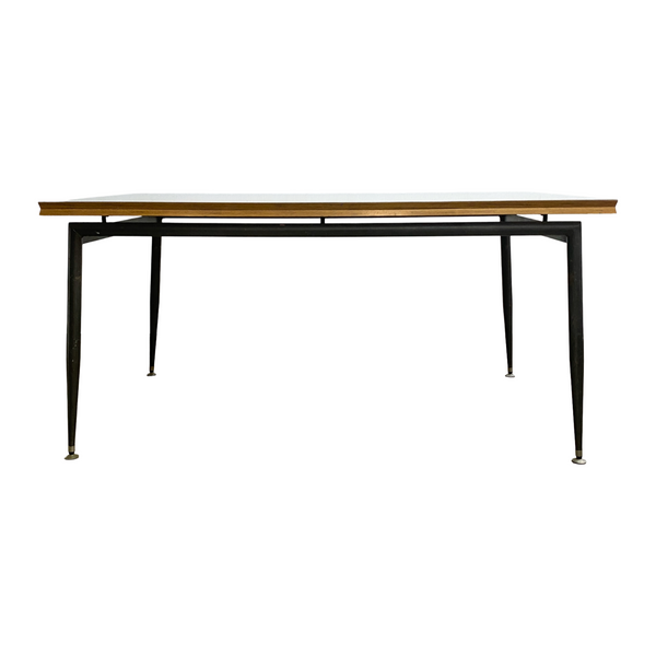 Framac Mid Century Floating Top Dining Table With Swallowtail Edge Detail