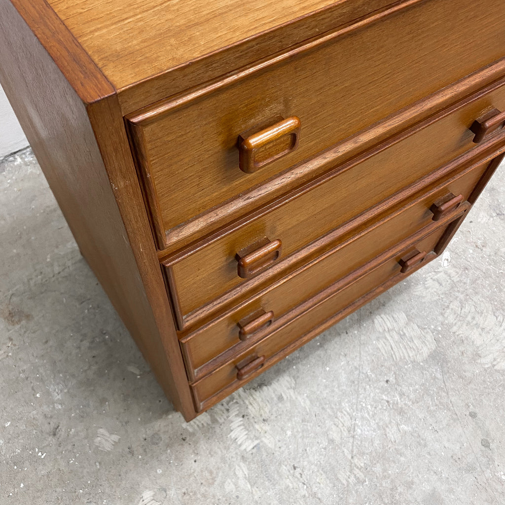 Mid Century Teak Parker Bedside Chest Of Drawers