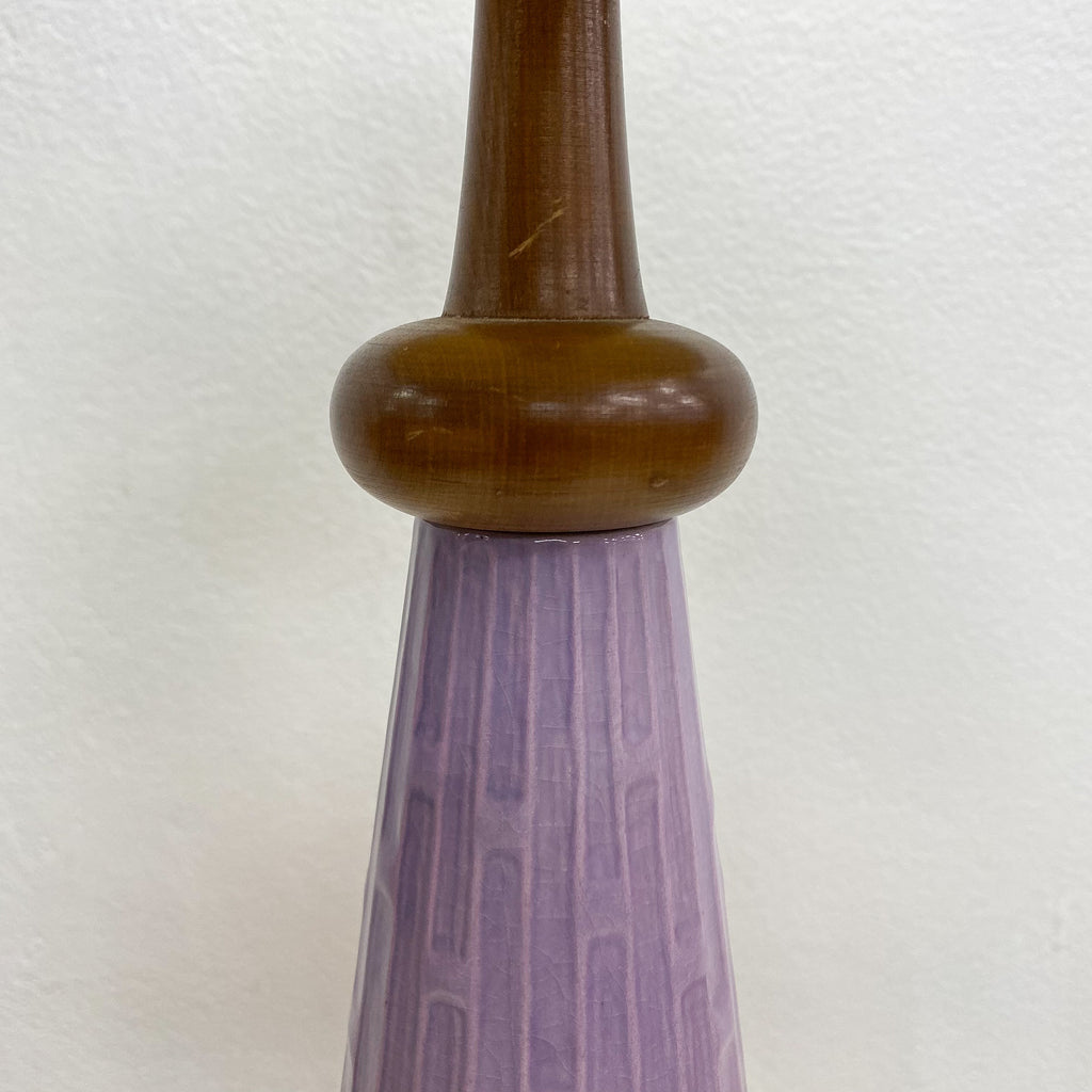 Mid Century Purple Glazed Table Lamp 1970s