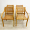 Set Of 4 Bentwood And Rattan Dining Chairs 1980s