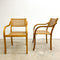 Set Of 4 Bentwood And Rattan Dining Chairs 1980s