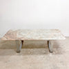 Post Modern Danish Chrome And Marble Coffee Table