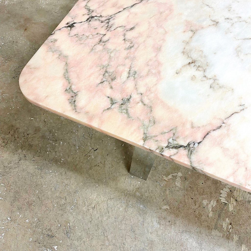 Post Modern Danish Chrome And Marble Coffee Table