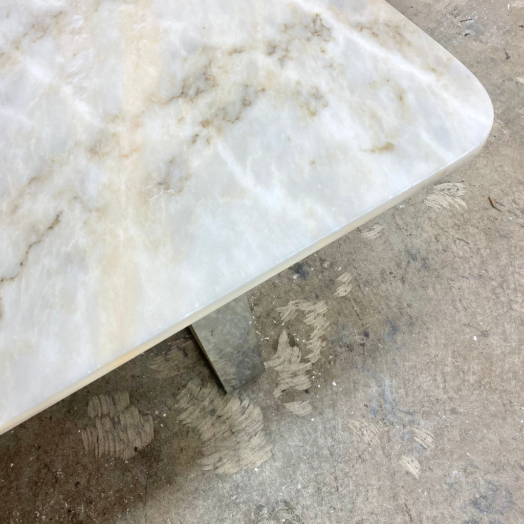 Post Modern Danish Chrome And Marble Coffee Table