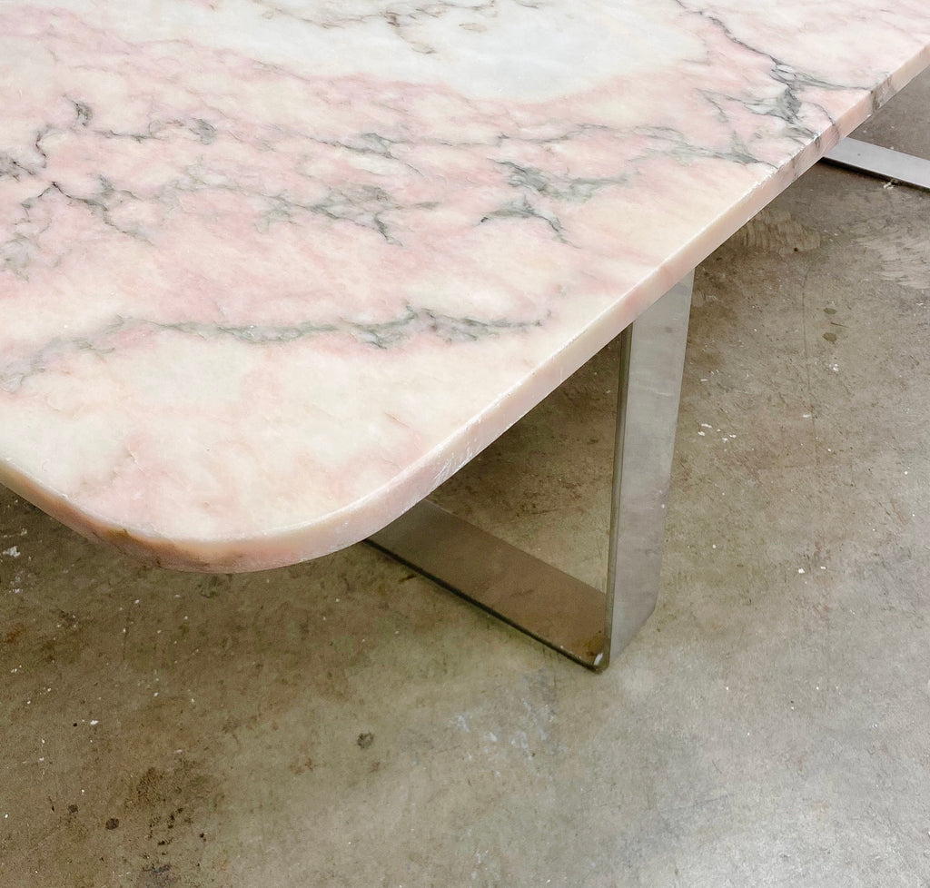 Post Modern Danish Chrome And Marble Coffee Table