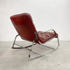 Sumptuous Mid Century Leather Chrome Rocker Chair