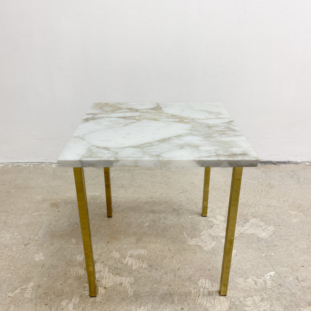 Mid Century Marble Top Side Table