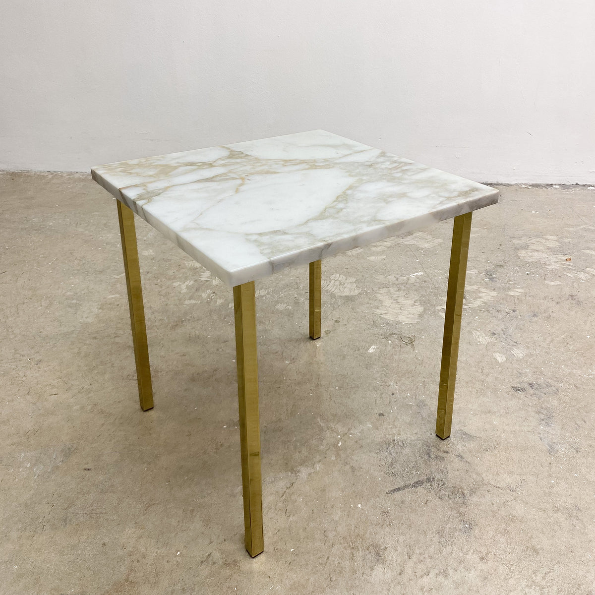 Mid Century Custom Made Marble Top Side Table 1960s– The Design Ark