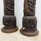 Pair Of Mid Century Asian Carved Wooden Lamp Bases 1960s