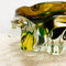 Mid Century Yellow And Green Art Glass Ashtray