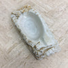 Mid Century Heavy Carved Italian Brutalist Alabaster Ashtray