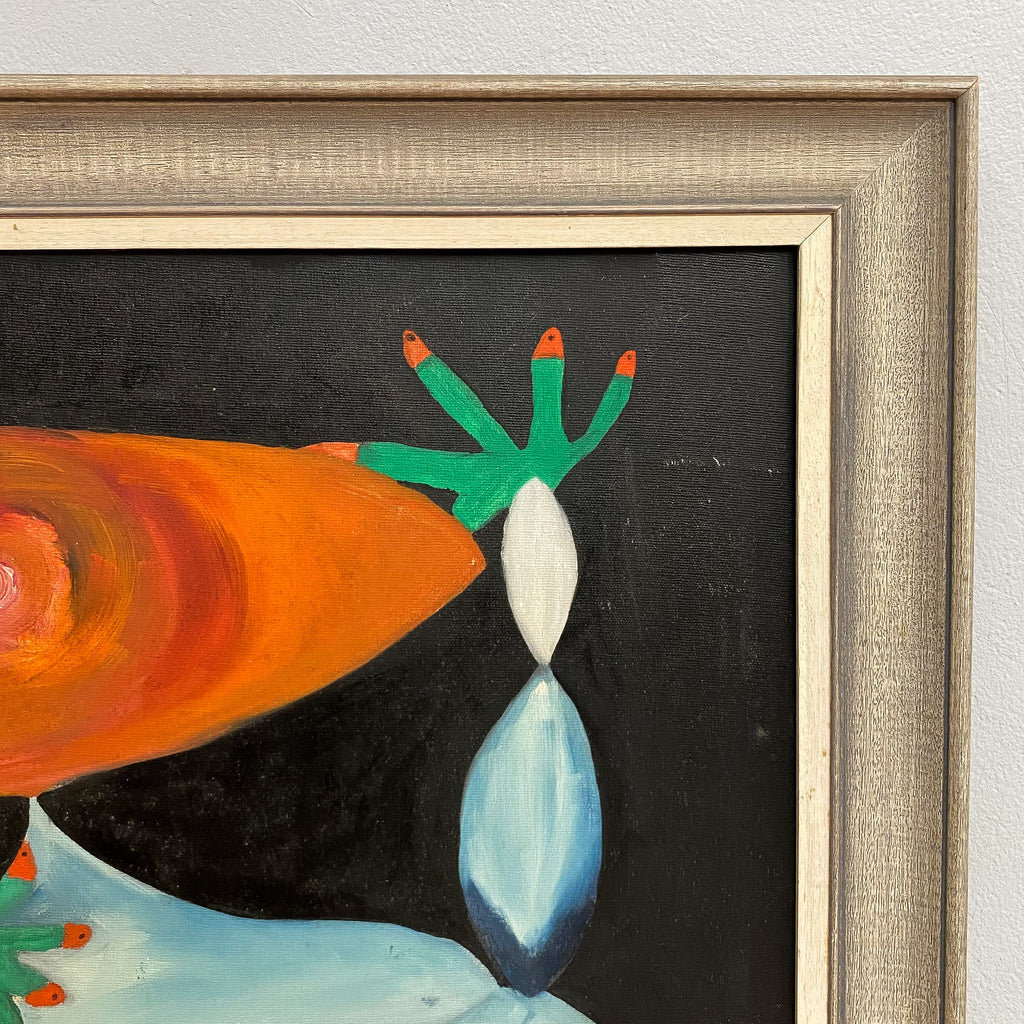 Mid Century Surrealist Style Oil Painting