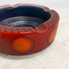 Mid Century West German Red Ceramic Ashtray
