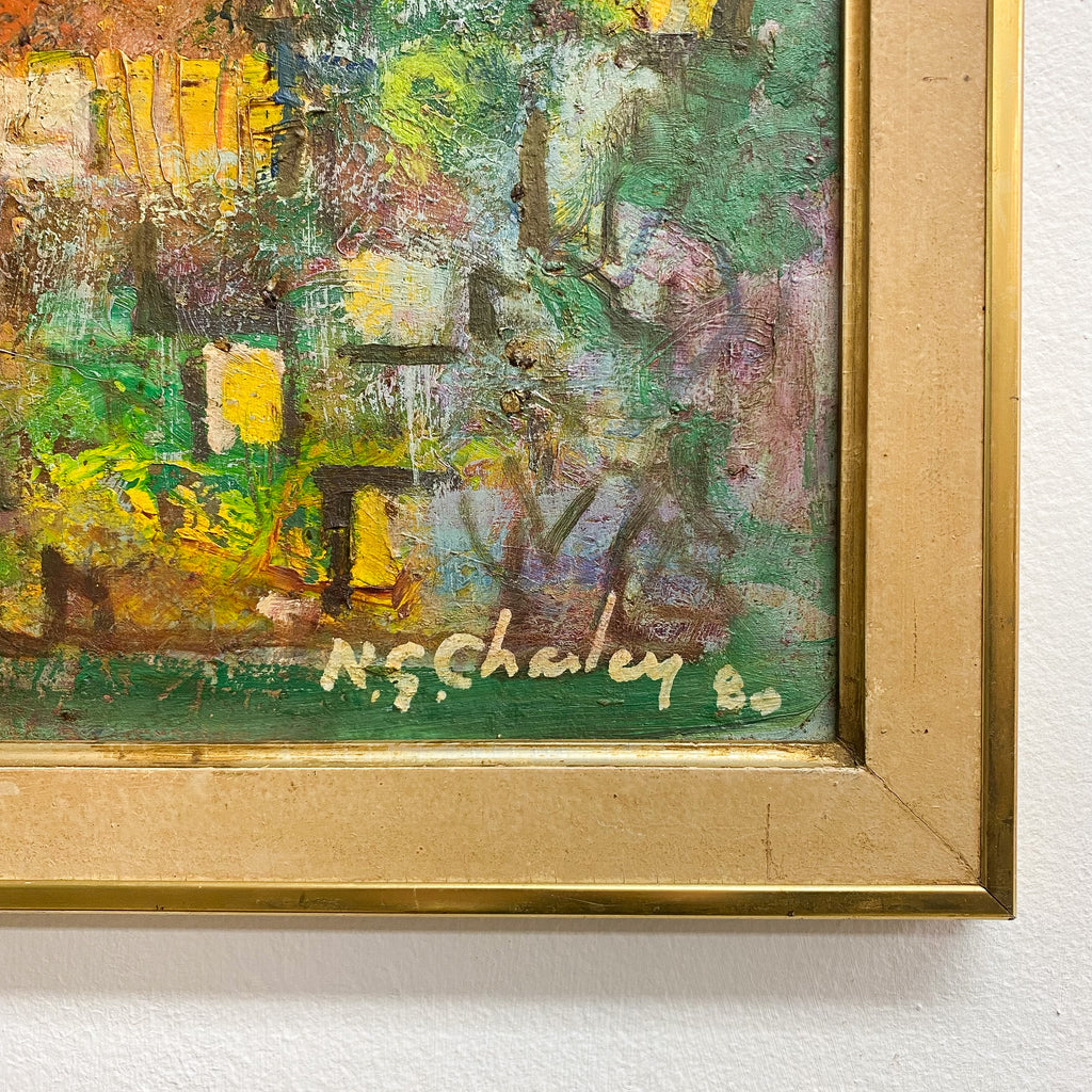 Original Impressionist Style Oil Painting Circa 1980s