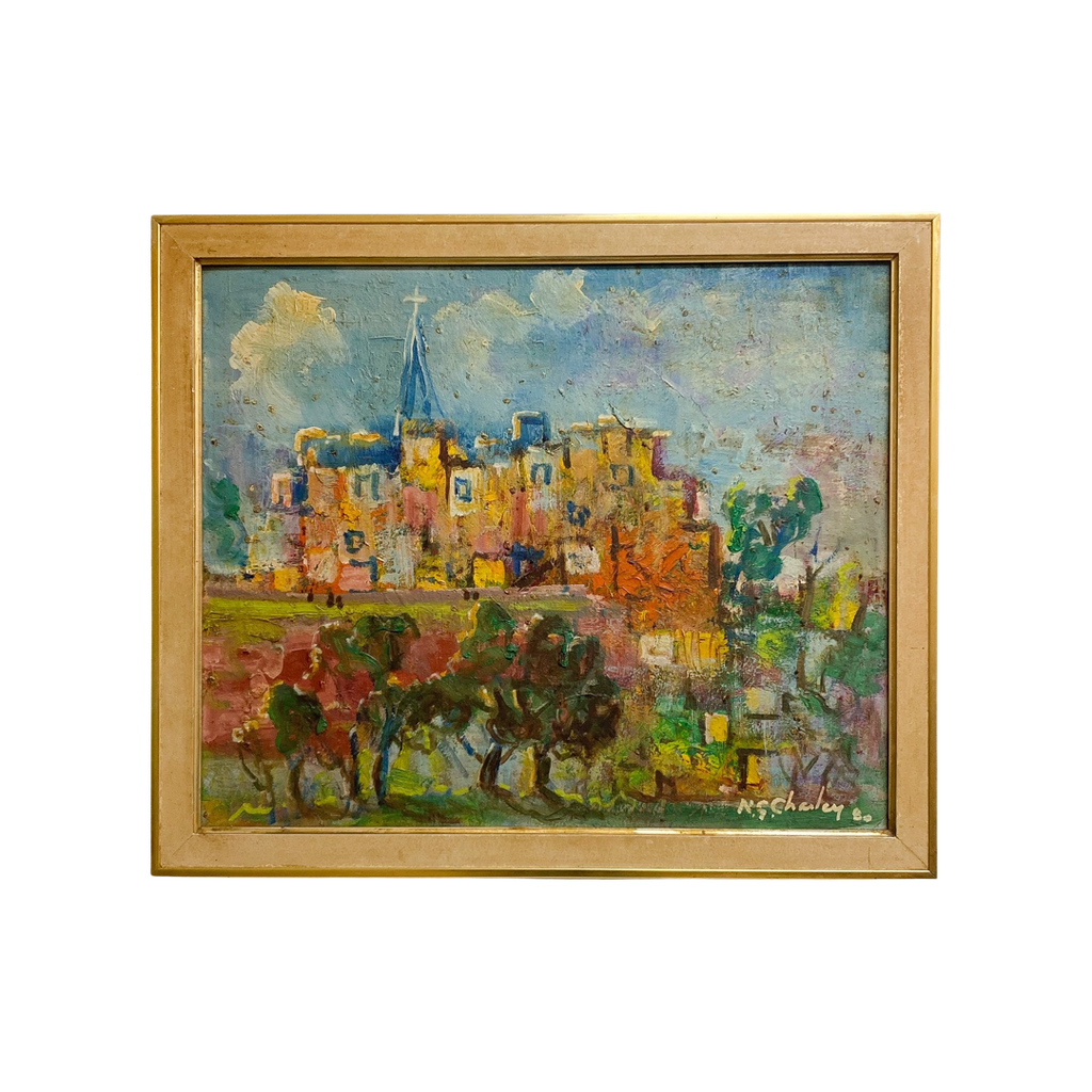 Original Impressionist Style Oil Painting Circa 1980s