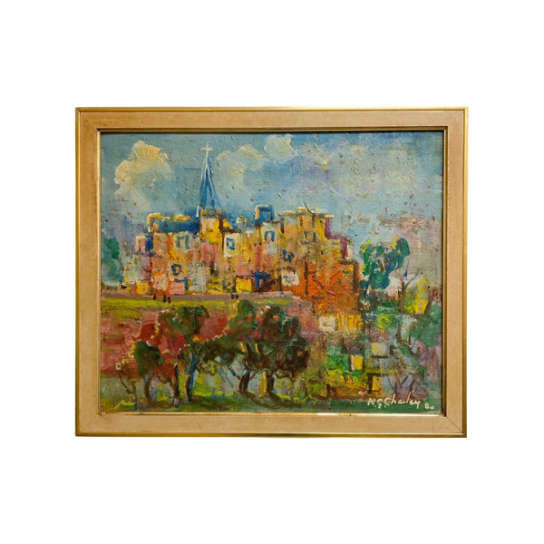 Original Impressionist Style Oil Painting Circa 1980s