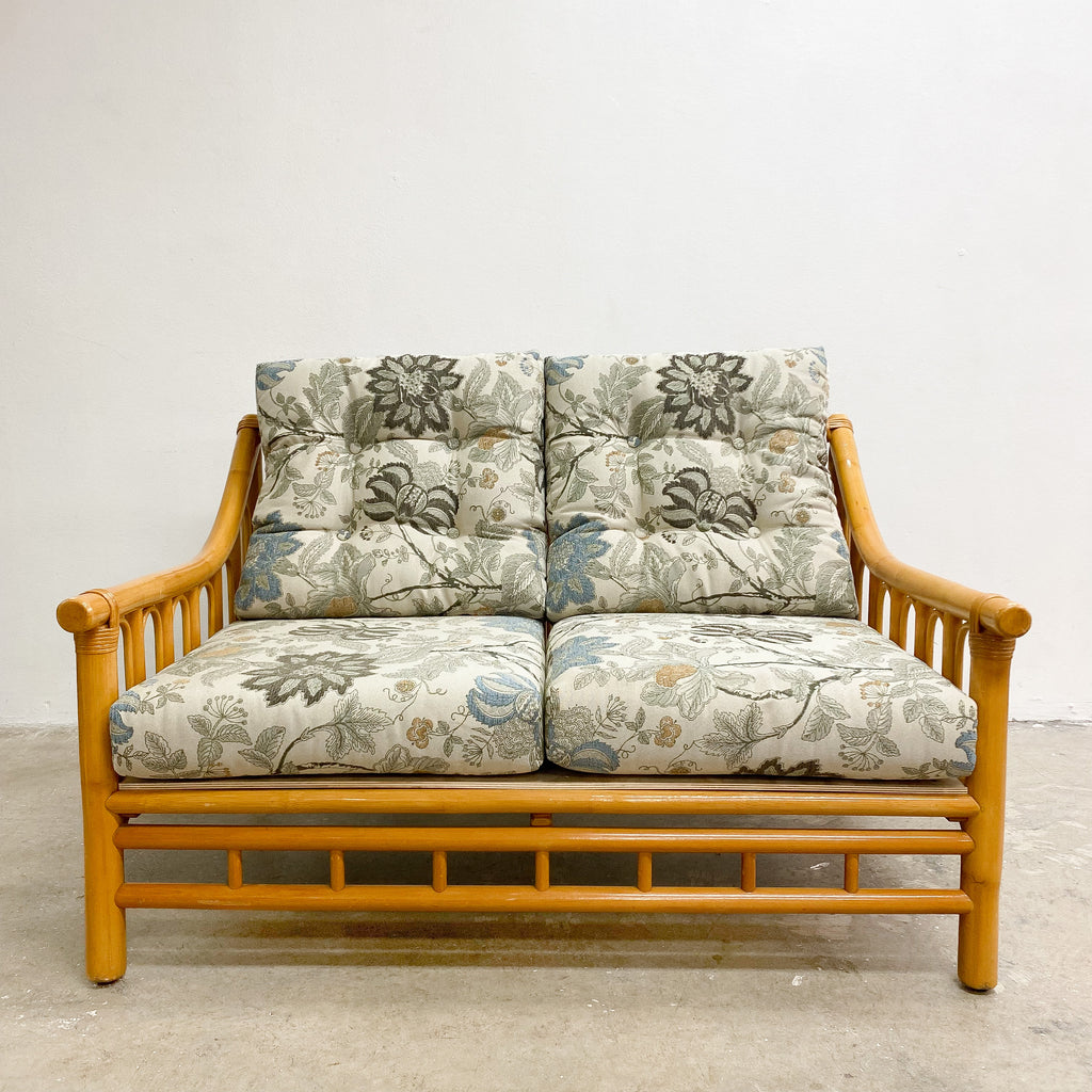 Mid Century Rattan Cane Two Seater Sofa Lounge