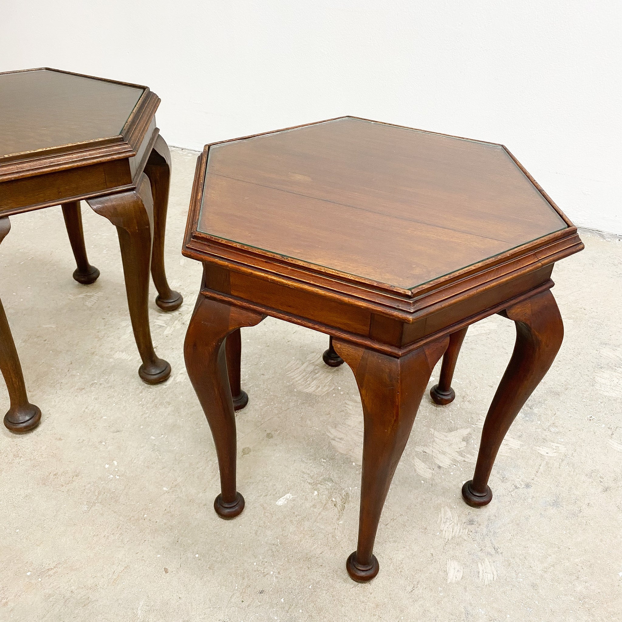 Set Of Three Art Deco Hexagonal Coffee and Side Tables– The Design Ark