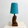 Mid Century Hand Carved Wooden Lamp Circa 1950s