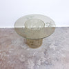 Vintage Round Glass Side Table With Etching Details