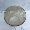 Vintage Round Glass Side Table With Etching Details