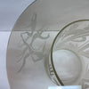 Vintage Round Glass Side Table With Etching Details